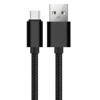 Нейлон кабеля данным по USB черного цвета 3A поручая заплел аттестованный CE RoHS