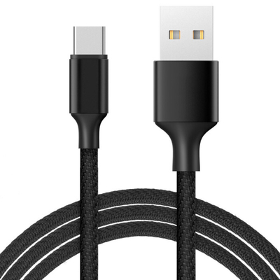 Нейлон кабеля данным по USB черного цвета 3A поручая заплел аттестованный CE RoHS