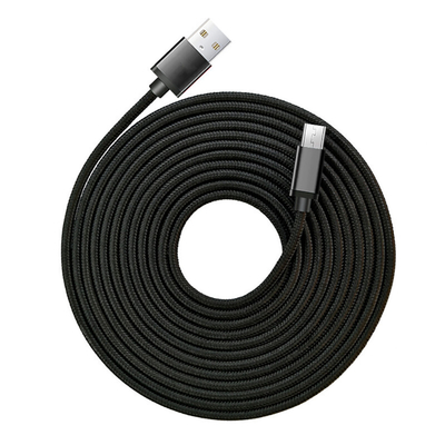Нейлон кабеля данным по USB черного цвета 3A поручая заплел аттестованный CE RoHS