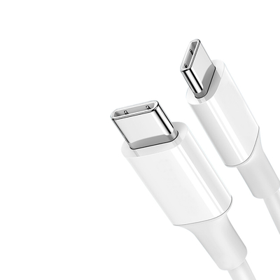 Белый кабель обязанности USB c к c цвета быстрый с курткой PVC 20V 3A 60W