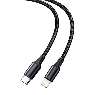 Зарядный кабель USB черного цвета быстрый с заплетенной нейлоном скоростью передачи крышки 10Gbps