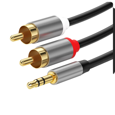 Красочные видео- аудио кабели, стерео Джек привязывают 2 RCA 3.5Mm цифров к мужчине для автомобиля