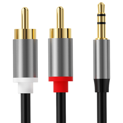 Красочные видео- аудио кабели, стерео Джек привязывают 2 RCA 3.5Mm цифров к мужчине для автомобиля