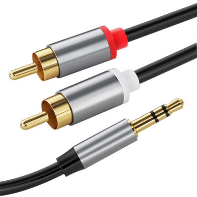 Красочные видео- аудио кабели, стерео Джек привязывают 2 RCA 3.5Mm цифров к мужчине для автомобиля