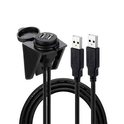 Водоустойчивый двойной кабель порта USB USB2.0 1 метр для мотоцикла автомобиля