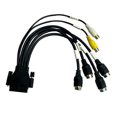 Подгонянные M12 к сборкам кабеля RCA Overmolding привинчивают запирать черный цвет