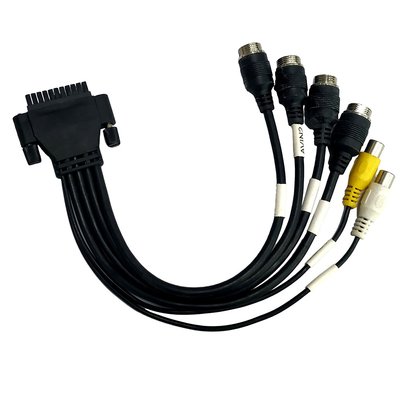 Подгонянные M12 к сборкам кабеля RCA Overmolding привинчивают запирать черный цвет