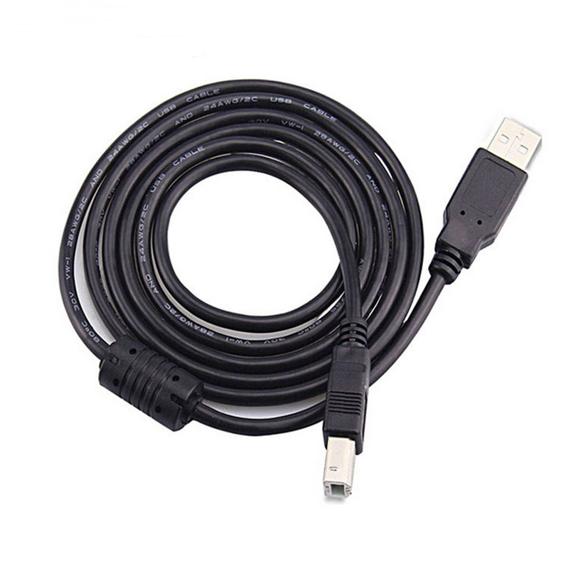Черный высокоскоростной кабель USB, мужчина к женскому шнуру принтера USB 2,0