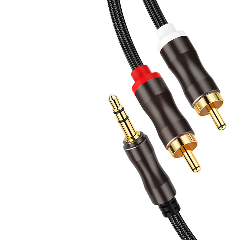 Красочные видео- аудио кабели, стерео Джек привязывают 2 RCA 3.5Mm цифров к мужчине для автомобиля