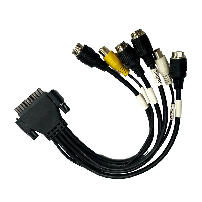 Подгонянные M12 к сборкам кабеля RCA Overmolding привинчивают запирать черный цвет