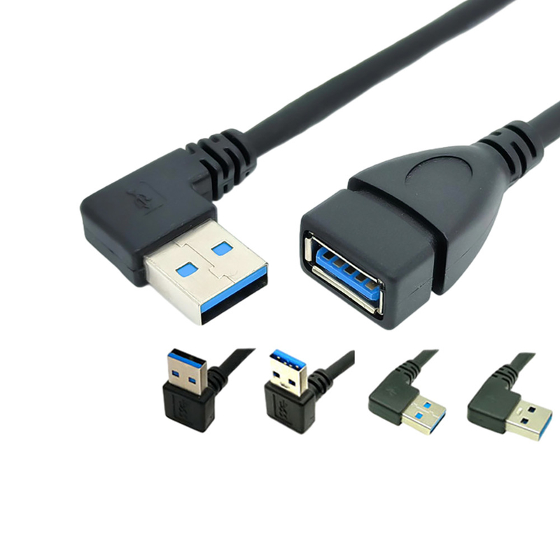 Кабель 90 данным по USB степени прямоугольный поручая с мужчиной USB 3,0 к соединительной муфте с внутренней резьбой